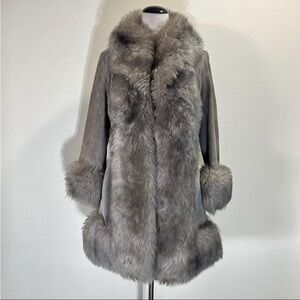 Grey Pennylane Leather and Fur Coat, Almost Famous Coat,  Teddy Jackets,